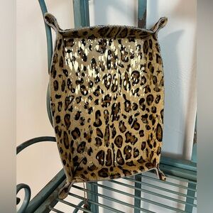 New Myra Bag Leopard Print Cowhide Leather Decor Tray Gift jewelry key holder